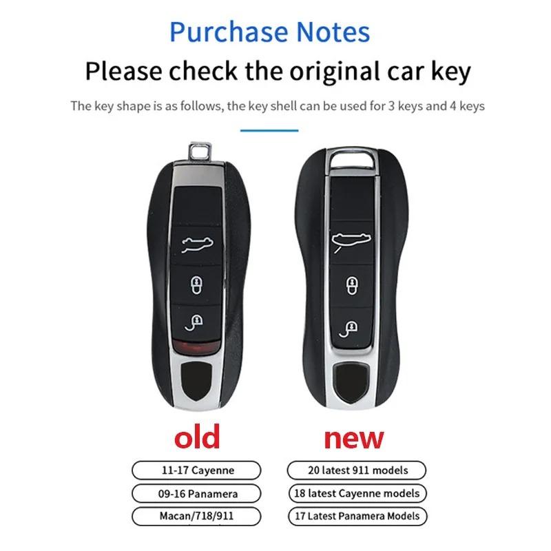 Agate Grey for Porsche Panamera Spyder Carrera Macan Boxster Cayman Cayenne 911 970 981 991 Key Case Cover Keychain Accessories