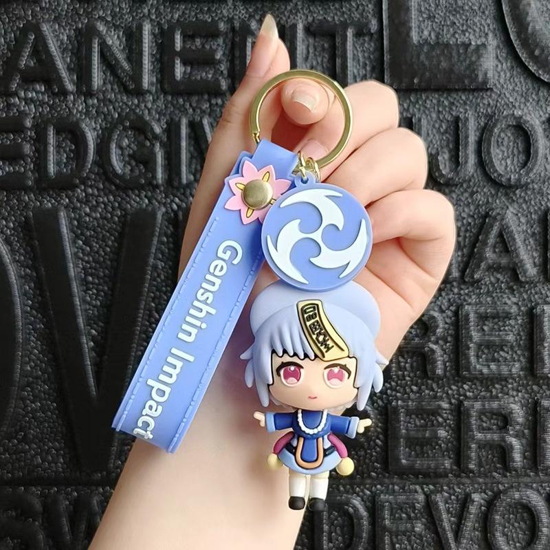 Genshin Xiao Impact Venti Qiqi Keqing Keychain Bag Pendant Cosplay Gift Xmas