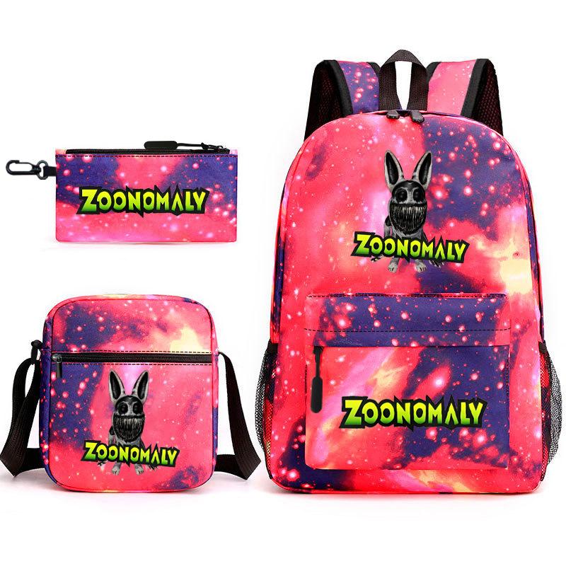 Deformed Zoo Surrounding Primary School Students Schoolbag Trend Starry Sky Backpack Leisure Three-piece Set
