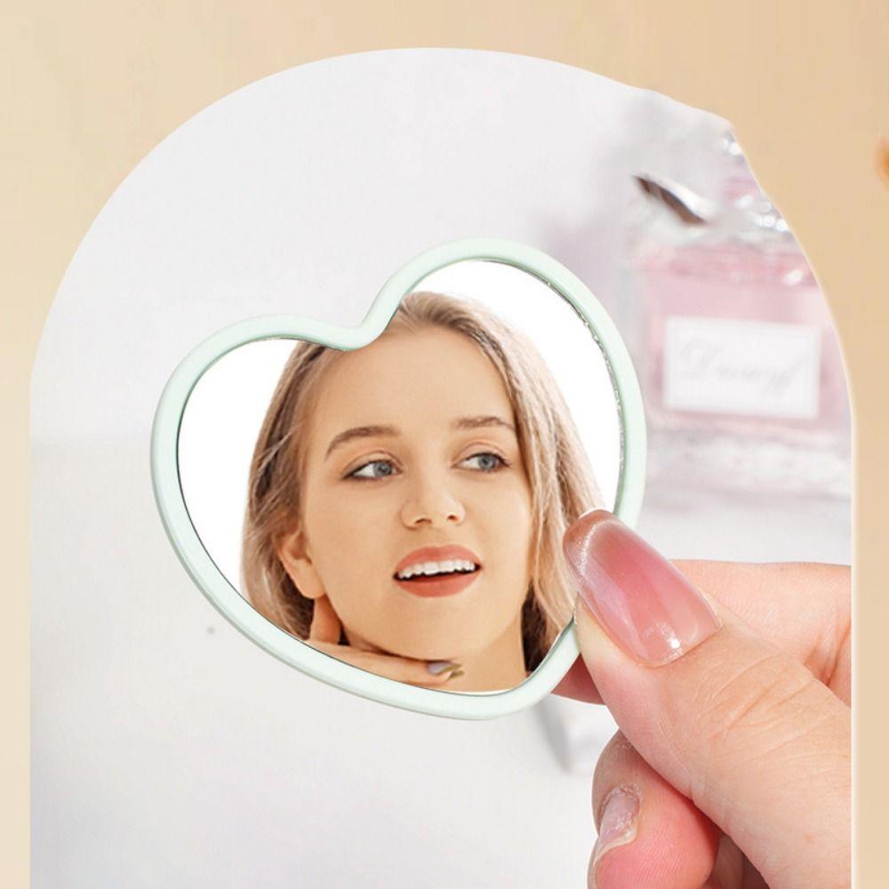 Single-sided Handheld Mirror High-definition Beauty Make-up Mirror Heart-shaped Mirror  Makeup Tool