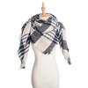 European-American Bouclé Yarn Plaid Triangle Shawl Scarf - Spring Autumn Winter Neck Warmer