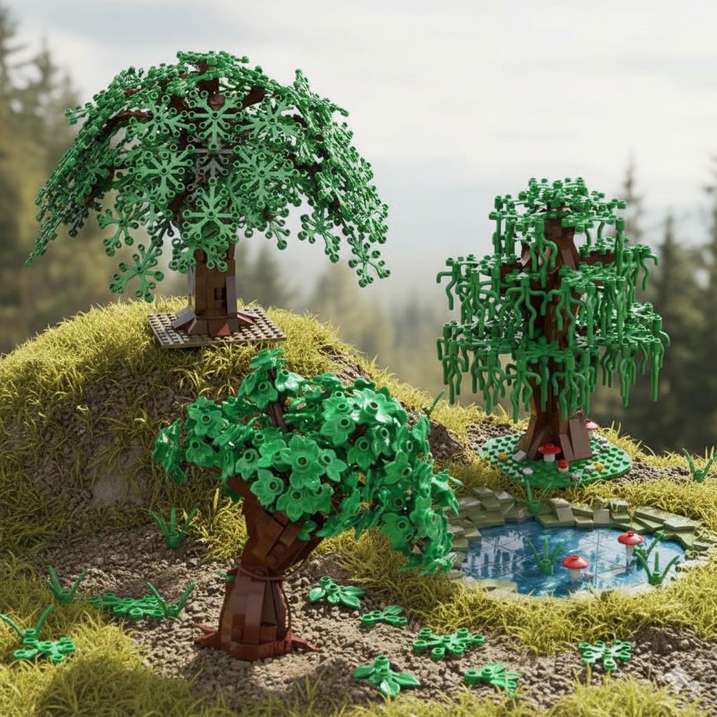 Model MOC Creative Building Blocks Forest Series DIY Tree Models Premium ABS Plastic Toys Educational Gifts for Kids & Adult