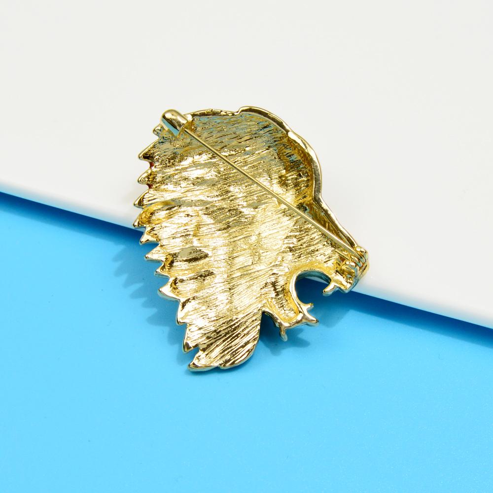 New Enamel Lion Head Brooches For Women Fashion Animal Jewelry Gold Color New Men Accessories High Quality