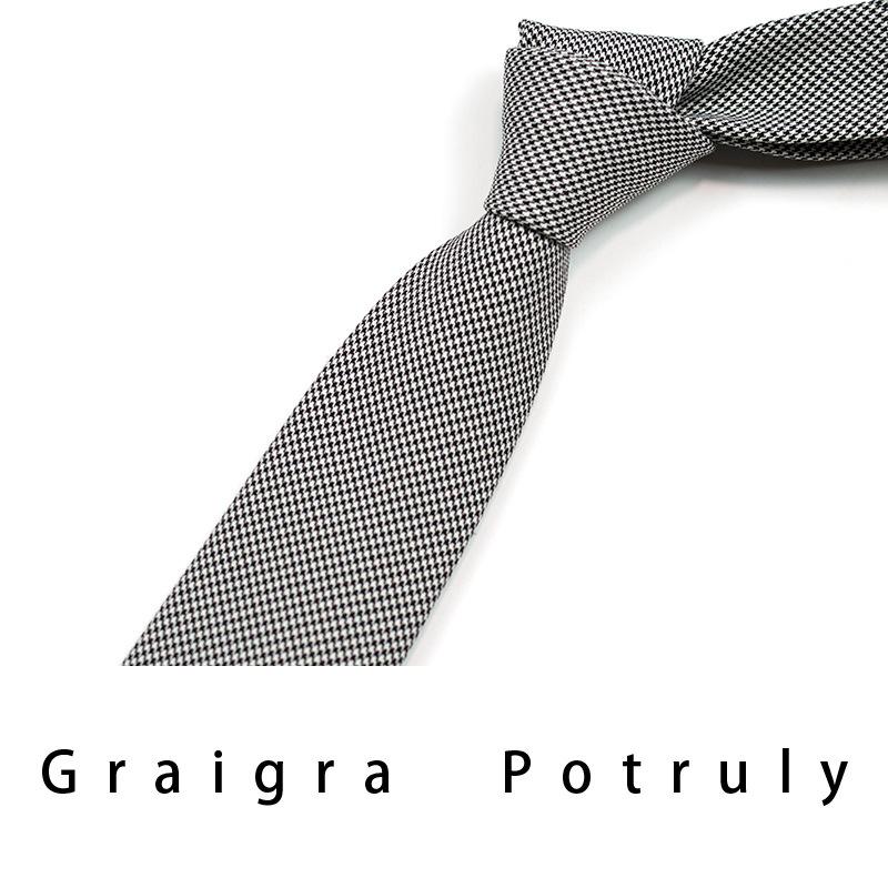 Thousand Birds Suit And Tie Men'S Coffee Grey 7.5Cm Casual Tie Vintage Work Plaid Women