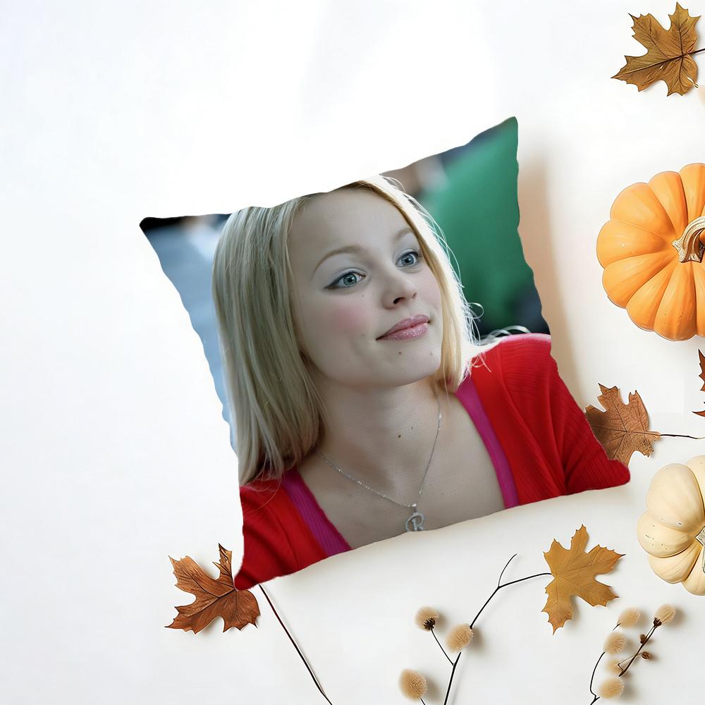 RRachel McAdams Cushion Cover Washable Linen Pillowcase Soft  for Daily Sofa Bed Home Room Decor