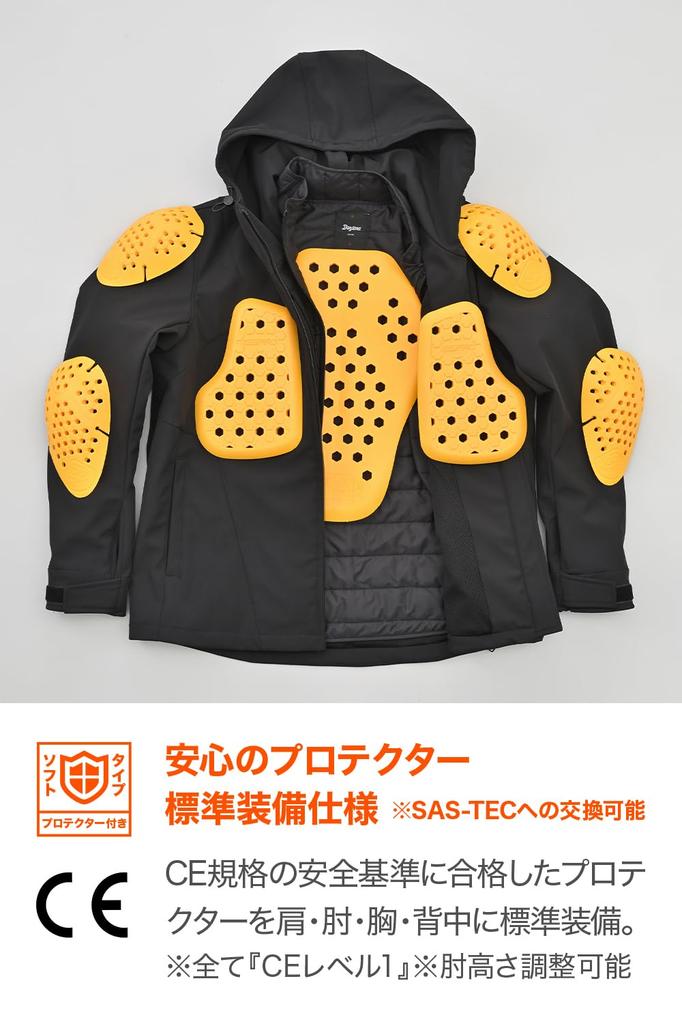 Daytona Motorcycle Jacket for Autumn and CE Soft Protector All Soft L Spring, Winter, Standard, Included, Windproof, Seasons, Parka, DJ-015, Men's,