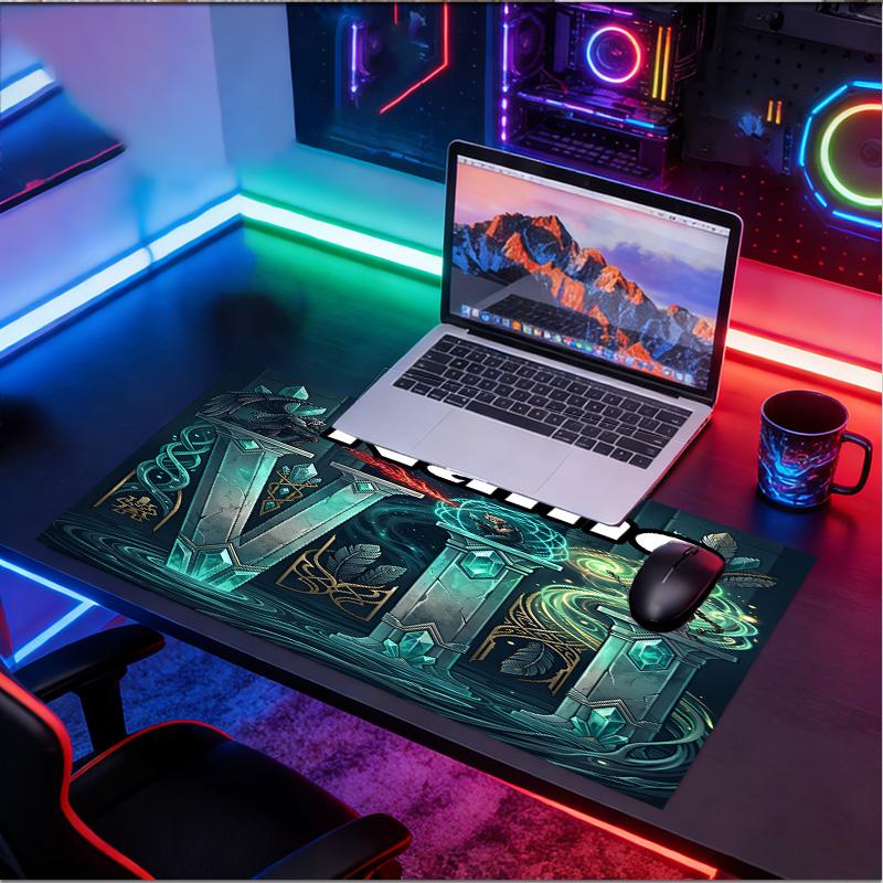 Custom Name Personalized Final Fantasy Pattern Mousepad, Laptop PC Desk Mat, Decorative Desk Mat for Home Keyboard Pad Gift