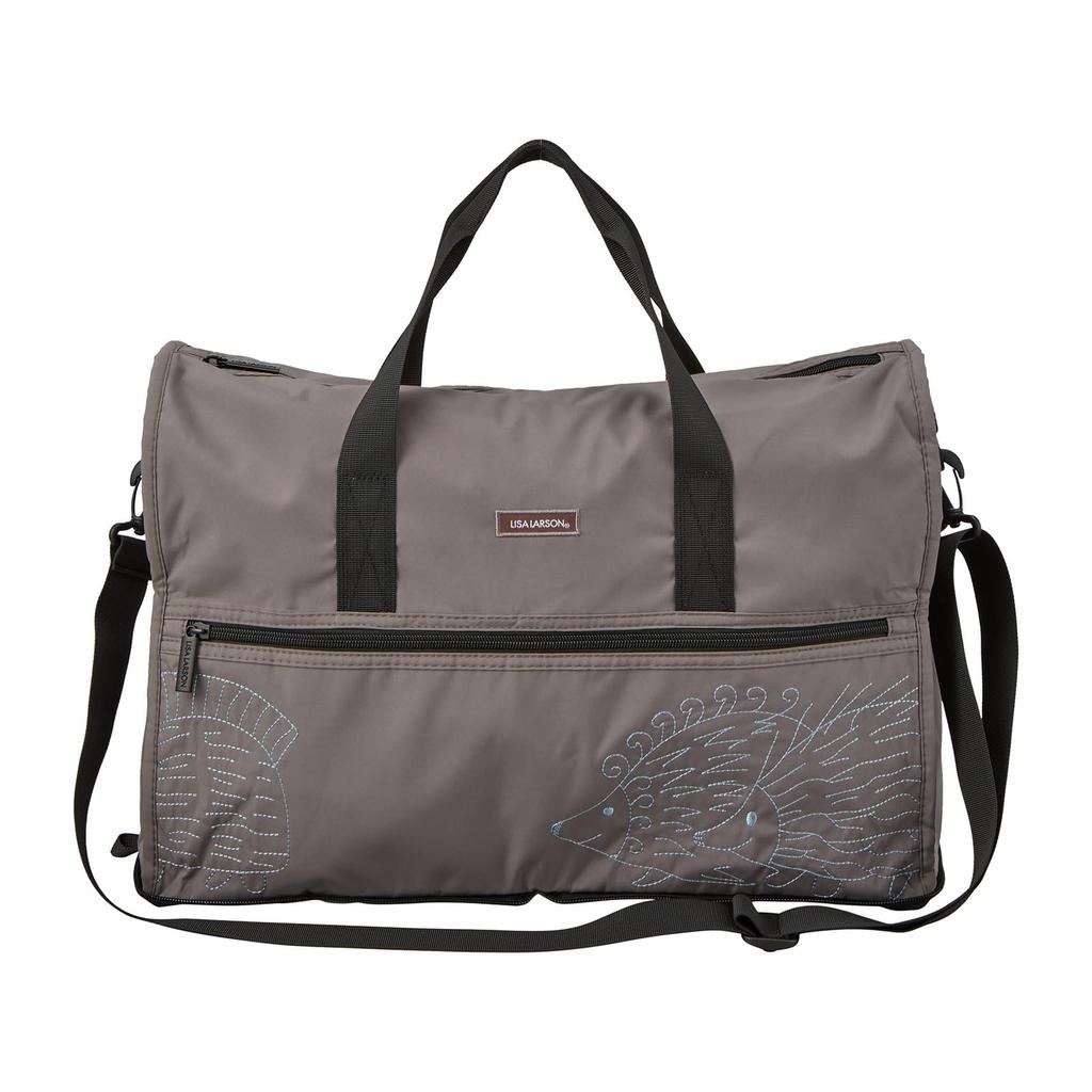 Folding Boston Bag, Medium, Lisa Larson H0002, LL13. Greige Hedgehog