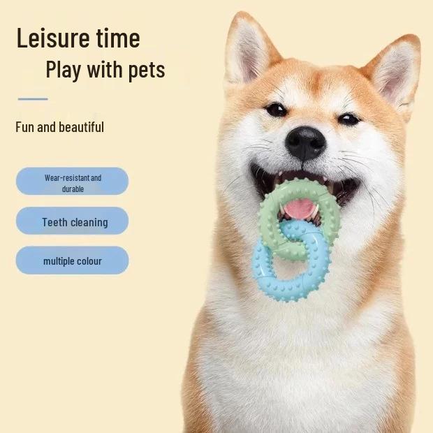 Exclusive New Pet Teething & Biting Double Ring Toy for Self-Play