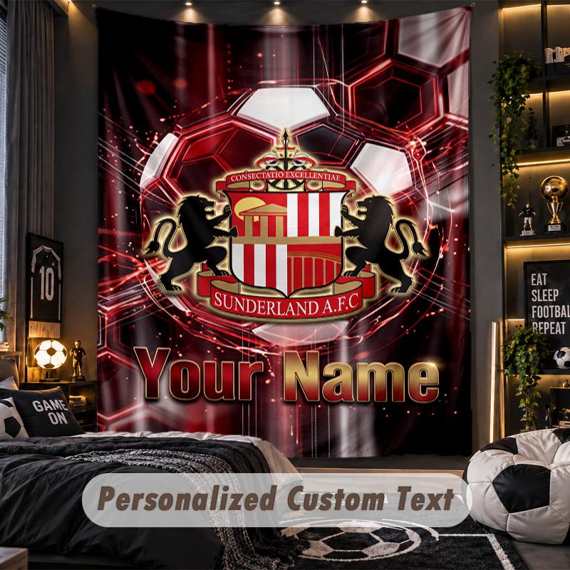 TapestrySunderland FC Custom Name Text Personalized Wall Hanging Tapestry Home Wall Decor
