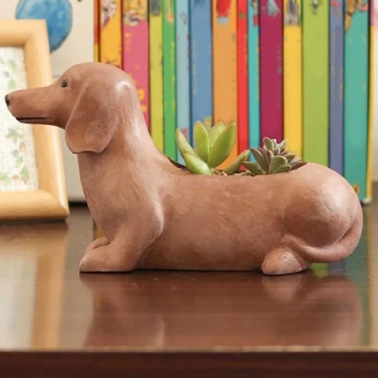 Succulent Vase Moulds Flowerpot Mold Dachshund Dog Shape Plant Pots Mold Pen Storage Holder Moulds for Making Planter