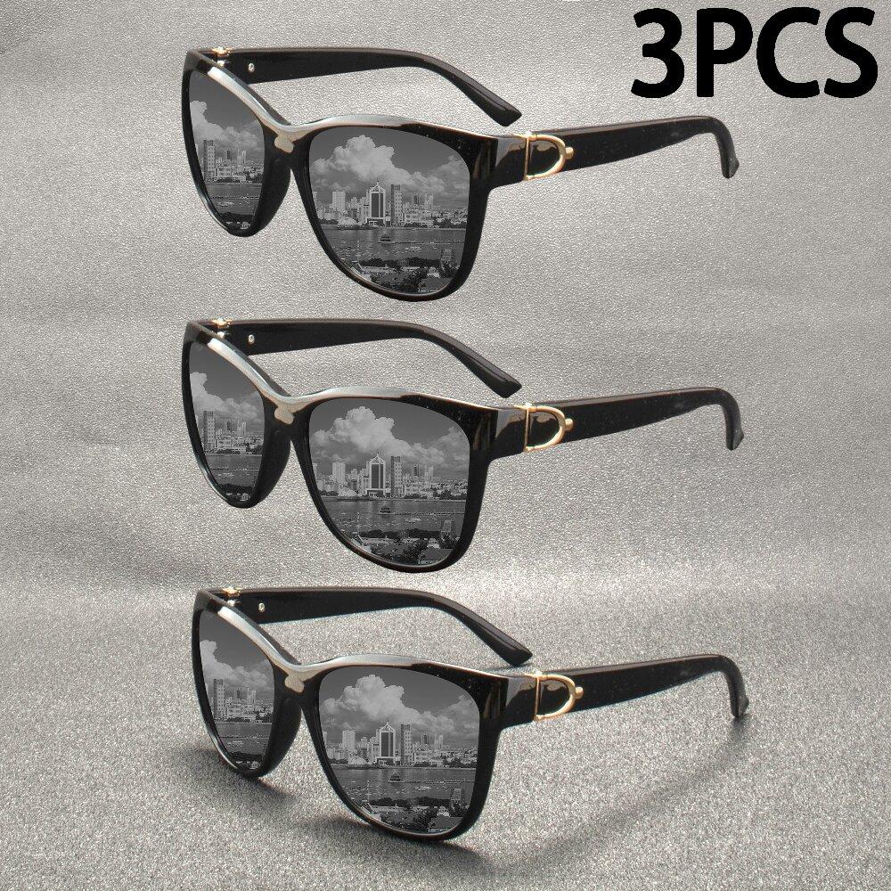 3PCS Luxury Brand Design Cat Eye Sunglasses Men Women Lady Elegant Sun Glasses Female Driving Eyewear