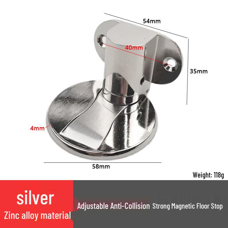 Invisible Zinc Alloy Magnetic Door Stopper & Silent Anti-Collision Closer for Bedroom/Bathroom.