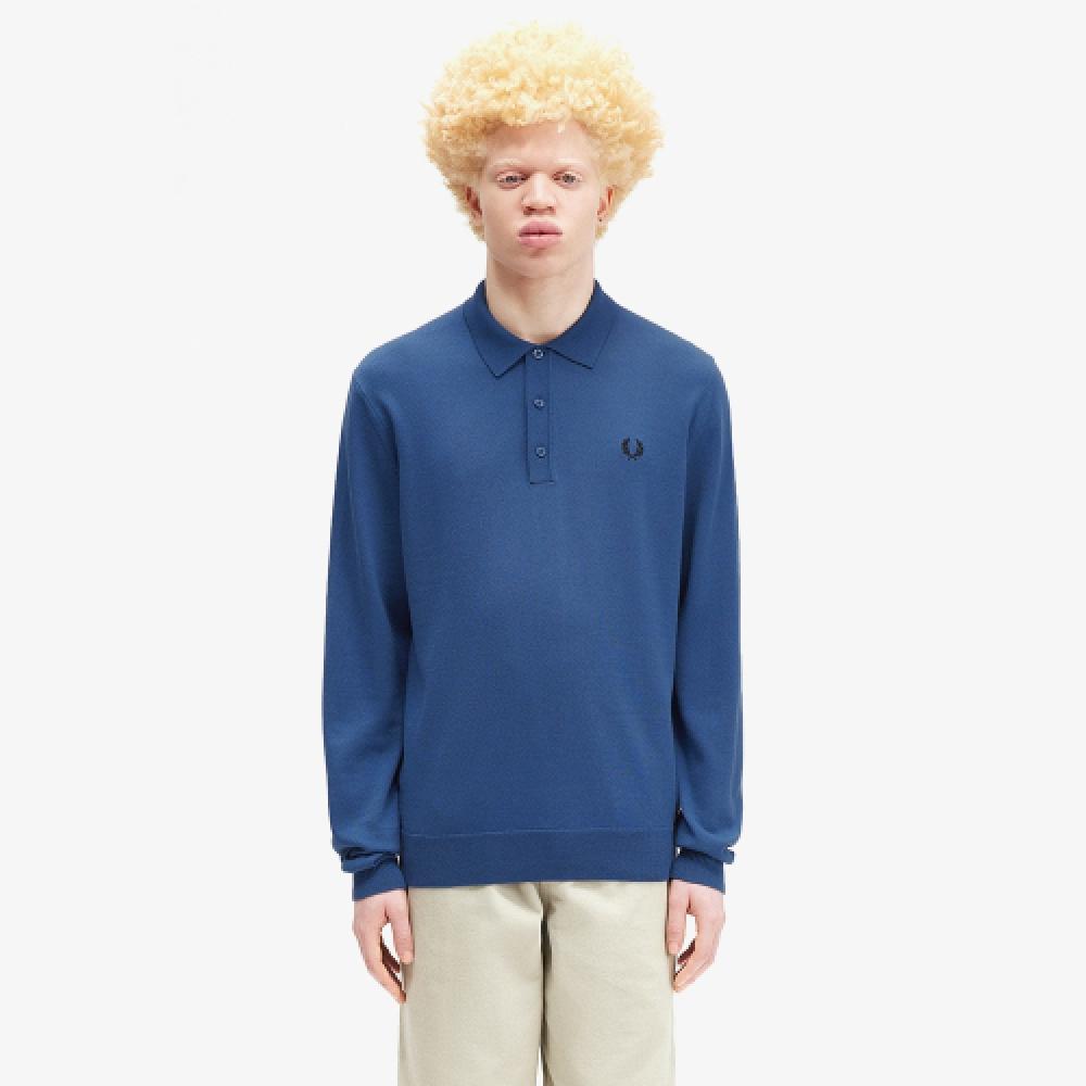 

Fred Perry [sharp] Long Sleeve Classic Knit Shirt Midnight Green Afpm2434535 963 S