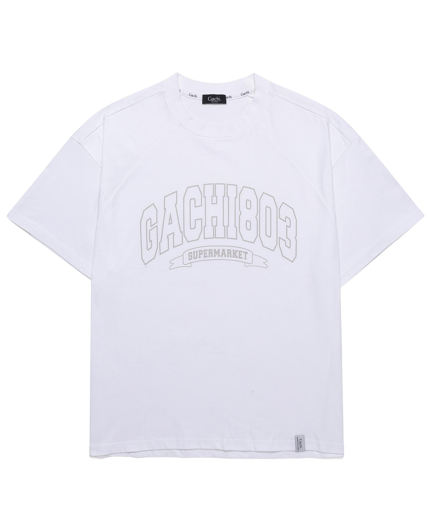 Gachi Oversized College Logo Raglan Short Sleeve White L