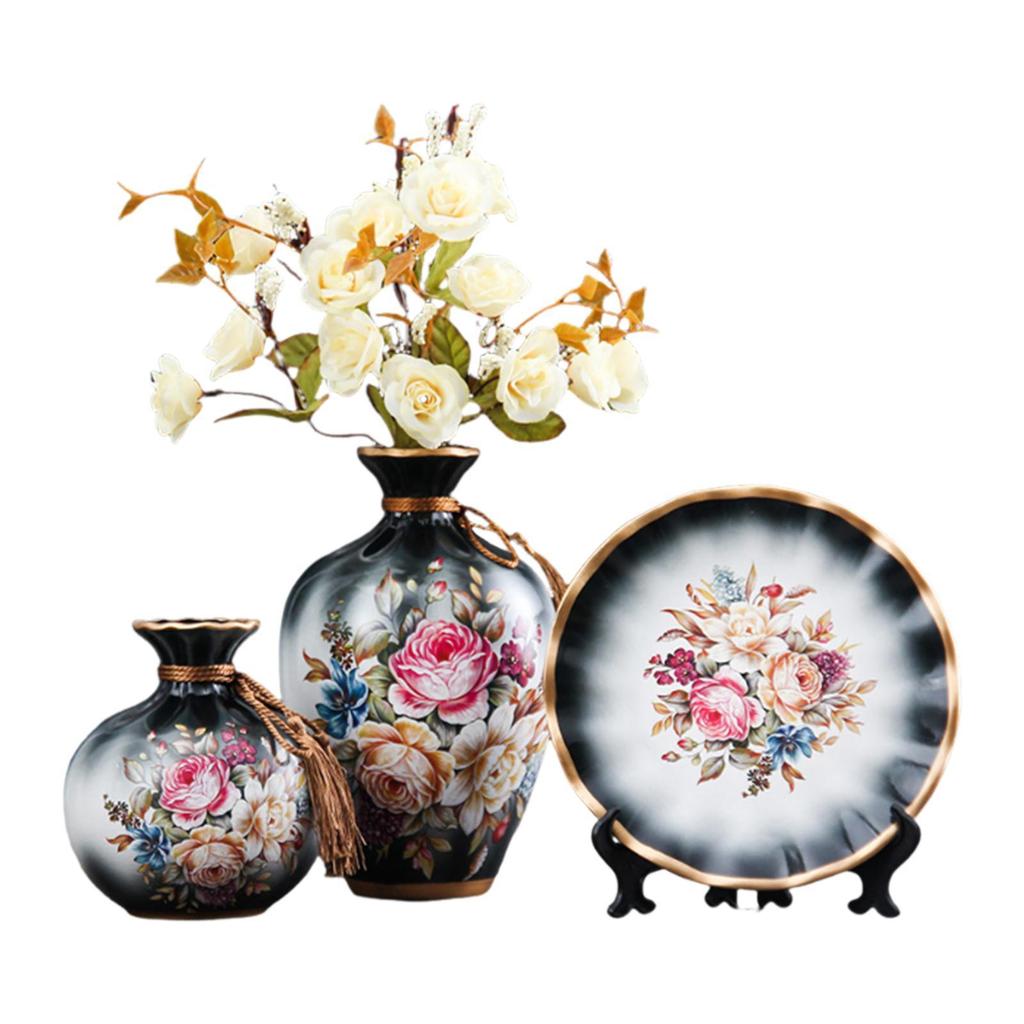 3 stk keramiske vaser Stilige pyntegjenstander Bryllupsdekorasjoner Lett blomsterarrangement Display for soveromsskap Balkong