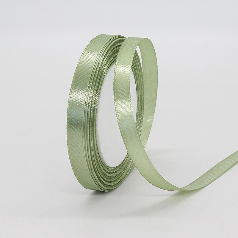 22M/Roll Flower Bouquet Crafts Gift Wrapping Supplies Satin Ribbon Handmade Sage Green DIY Light Green Ribbon for Gift Wrapping
