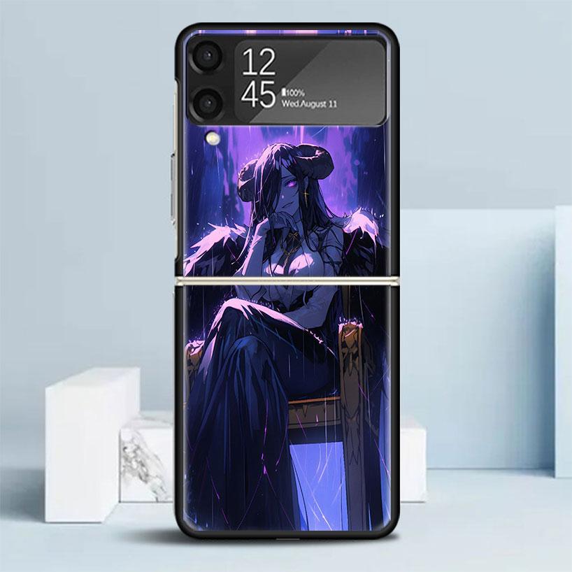 Albedo Overlord Anime Phone Case For Samsung Galaxy Z Flip7 Flip6 5G Flip5 Flip4 Flip3 ZFlip 7 6 3 4 5 Shockproof Back Cover Gal