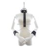SacKnove Flirt SM Sex Toy Neck Back Restraint Bedroom Lockable Key Chain Bondage Gear Adjustable PU Leather Handcuffs for Woman