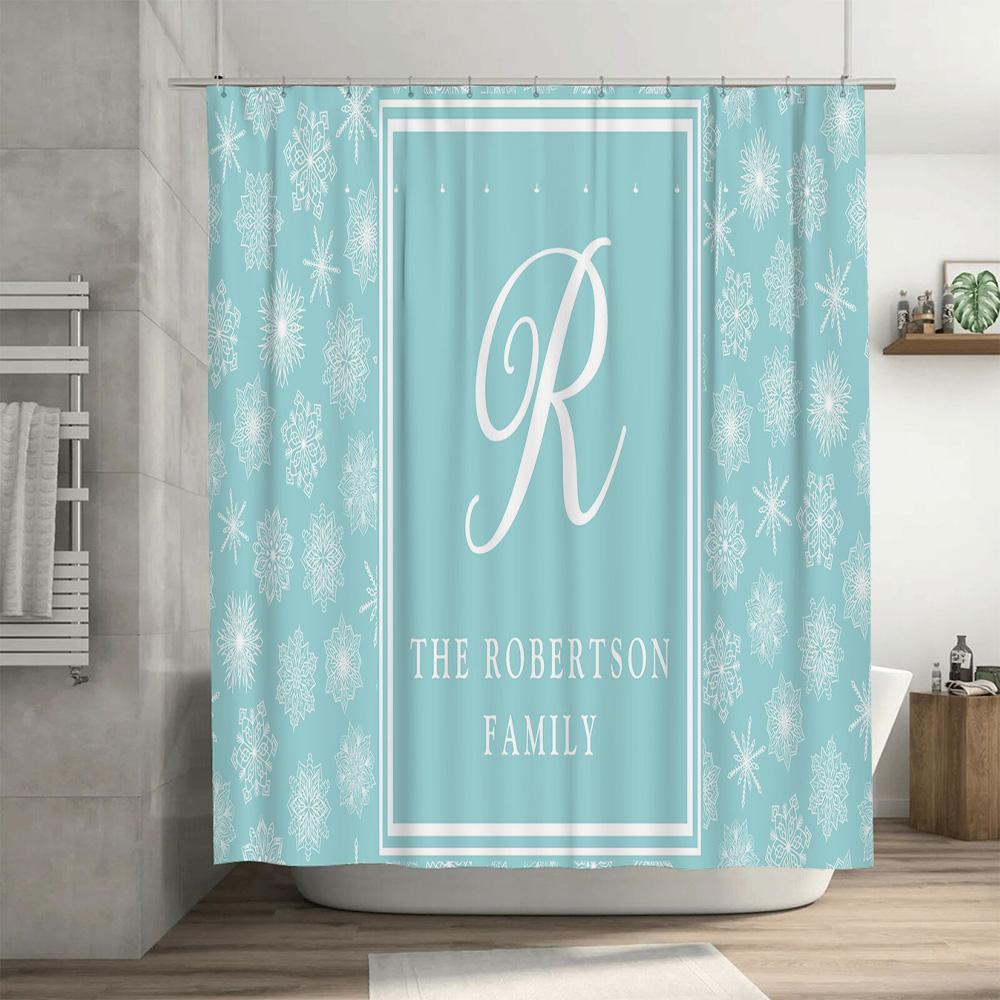 Decorative Shower Curtain Japanese Art Inspired Wave Pattern with Crane In Red Circle Background for Bathroom Decor.