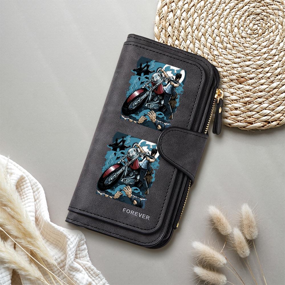 Cool Biker Print Wallet for Daily Use