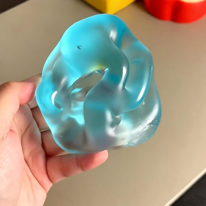 Blue Maltose Squishy Toys Anti Stress Sensory Fidgets Toy Soft Simulated Transparent Blue Maltose Slow-rebound Decompression Toy