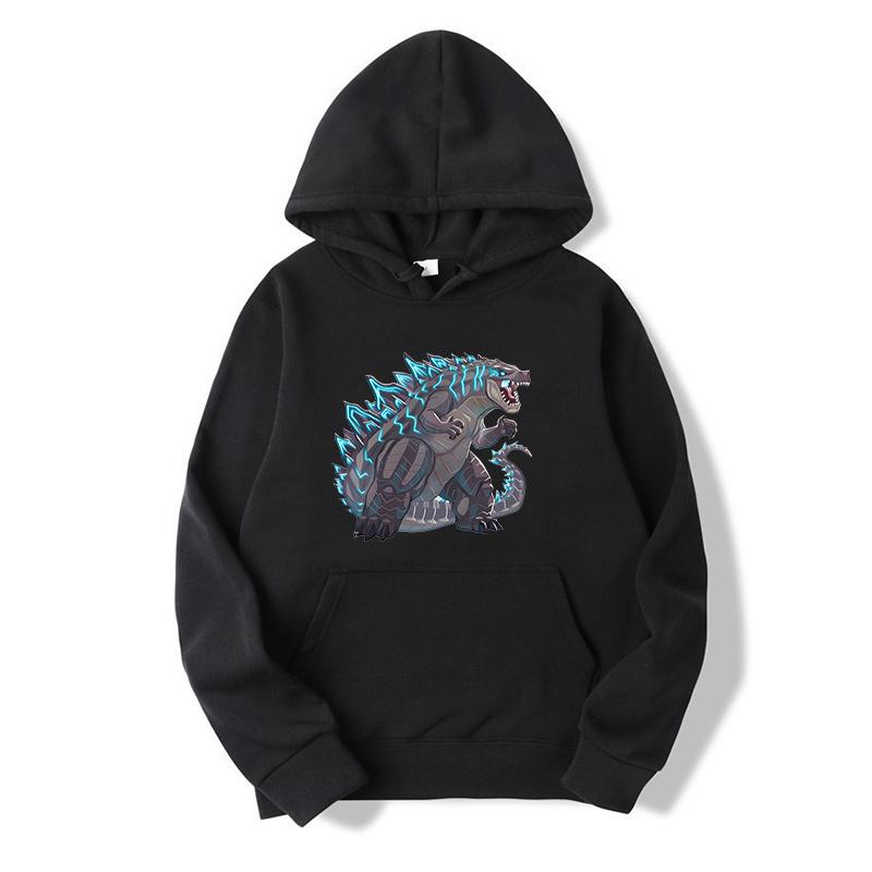 Godzilla Sweatshirt Adult Spring Autumn Hoodie with Hat Women Long Sleeve Clothes Pocket Cool Print Pullover Monster Clothes