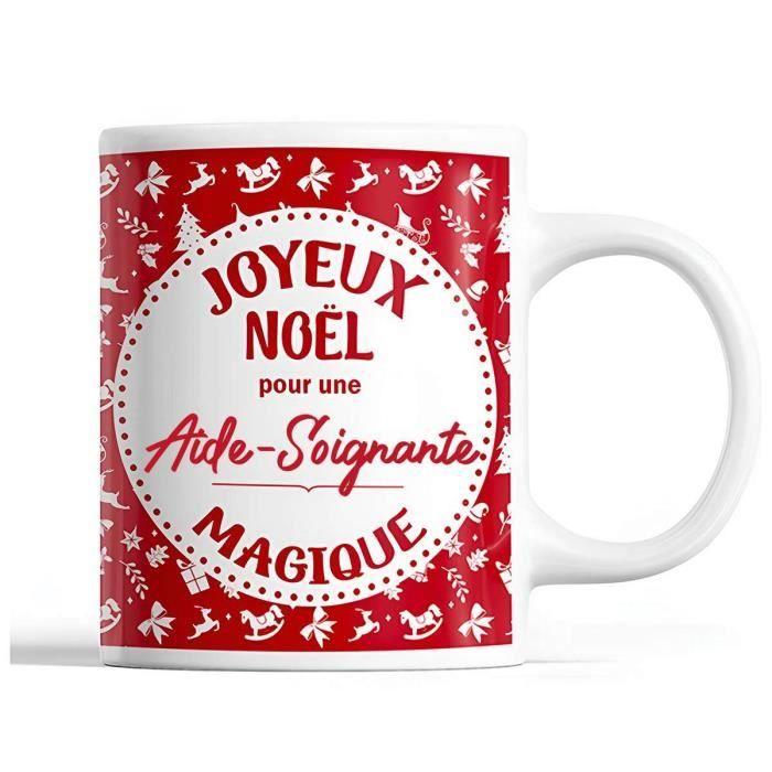 Mug - Aide-Soignante - Rouge - 325 ml - Résistant lave-vaisselle - Idée Cadeau Noël