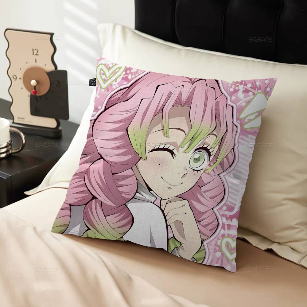 Anime Character Mitsuri Kanroji Pillow Cushion Cover Pillowcase Living Room Sofa Home Decor Customized