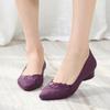 Women's Summer Low-Cut Pointed Toe Jelly Wedge Sandals with Non-slip Soft Mid-Heel Sole