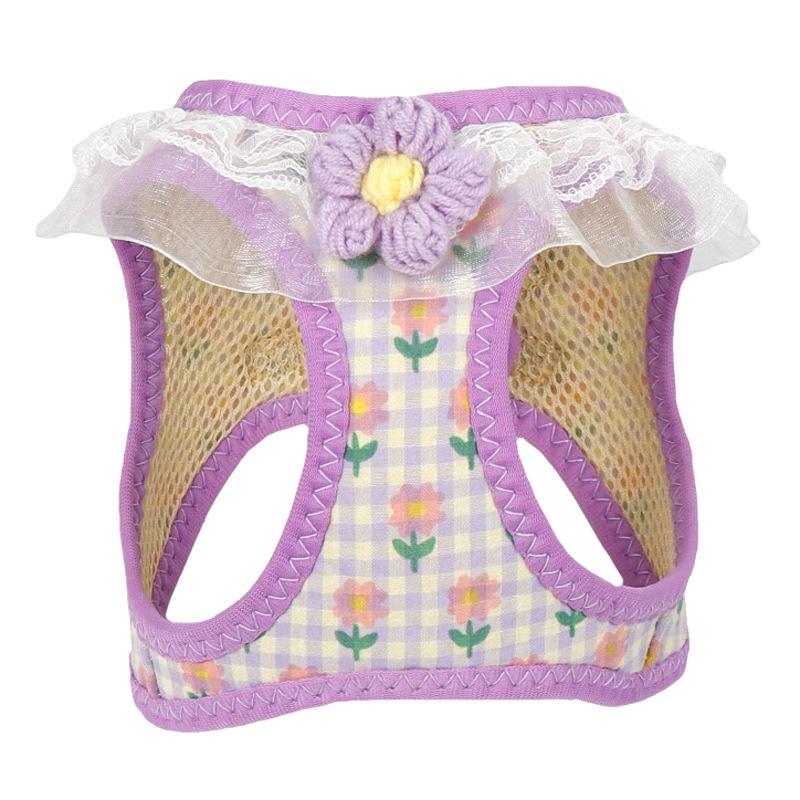Princess style pet cat small dog dog leash vest chest strap anti-break free