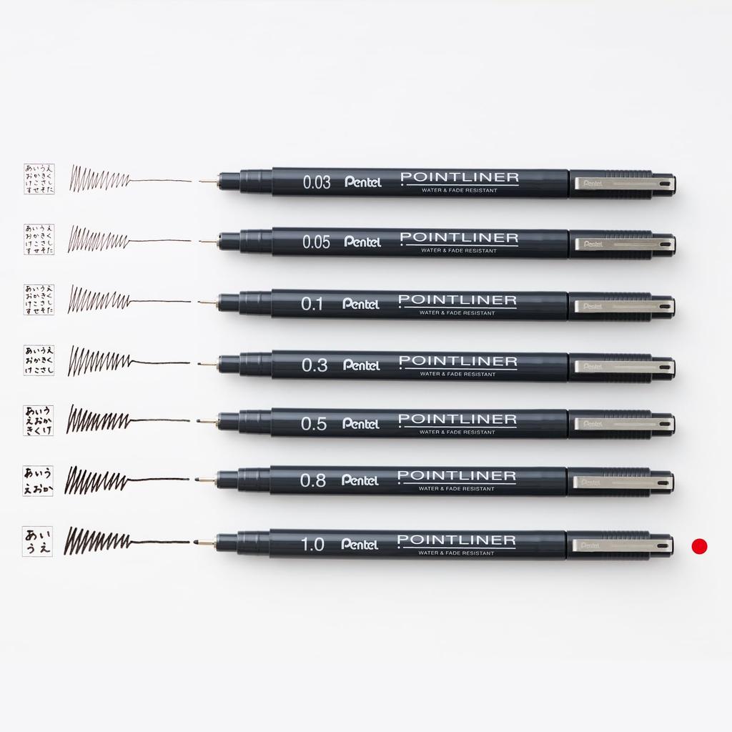 PENTEL Point Liner 10 Water-Based Pen, 1.0mm, Black, Pens, S20P-10AD(10)