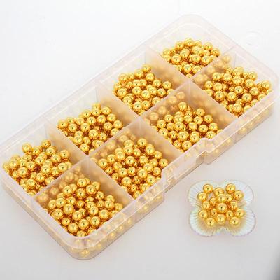 Gold & Silver Electroplated Imitation Pearl Beads for DIY Nail Art & Jewelry Accessories