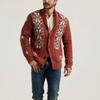 Cardigan casual masculino de manga comprida com gola xale e botões, suéter de malha com bolsos, outono inverno, ajuste solto, cardigans grossos, roupa externa para homens