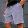Men's Casual Shorts - Elastic Waist, Loose Corduroy, Trendy Multi-Pocket Shorts