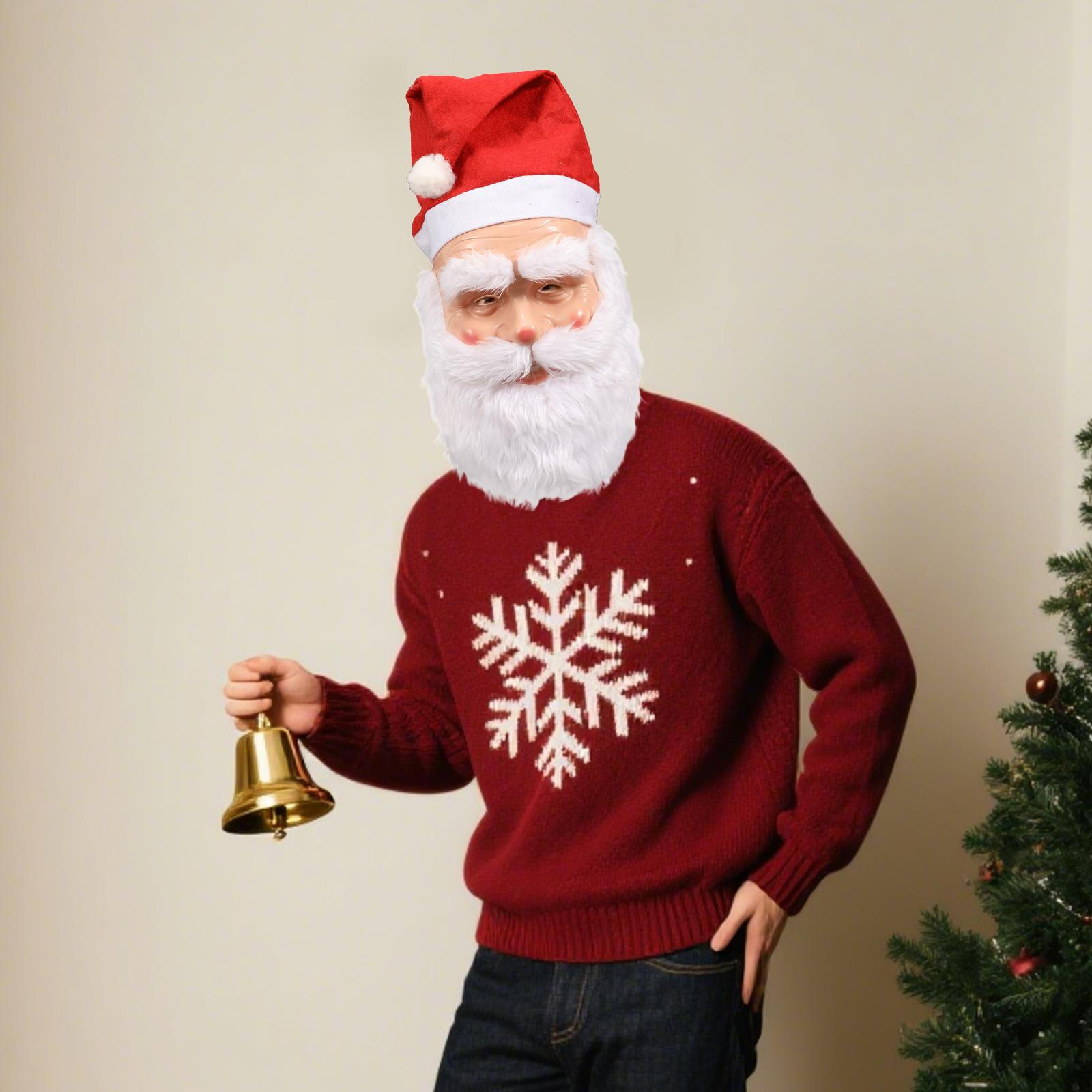 

Реалистичный головной убор Санта-Клауса Рождественский косплей для карнавальной вечеринки Аксессуары для костюма