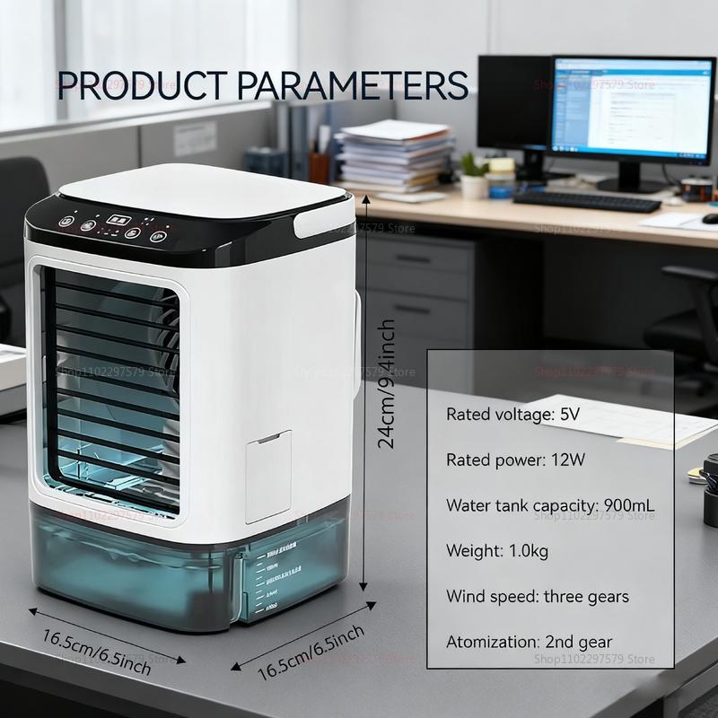 Mini Desktop Luftkühler Ventilator Leise Betrieben Sprühbefeuchter Tragbar Tragbar Kühlung für Zuhause Büro Wohnheim Kühlung Kühler