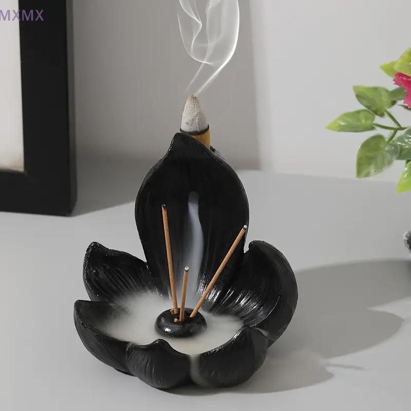 Incense Burner Stick Holder Buddhism Lotus Line Incense Plate Sandalwood Coil Base Temples Yoga Studios Home Decoration