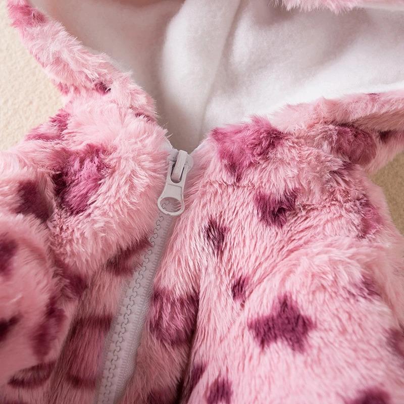 Warm Fleece Dog Hoodie Coat Winter Pet Clothes for Small Dogs French Bulldog Puppy Leopard Print Jacket Cozy Pet Costume Outfit