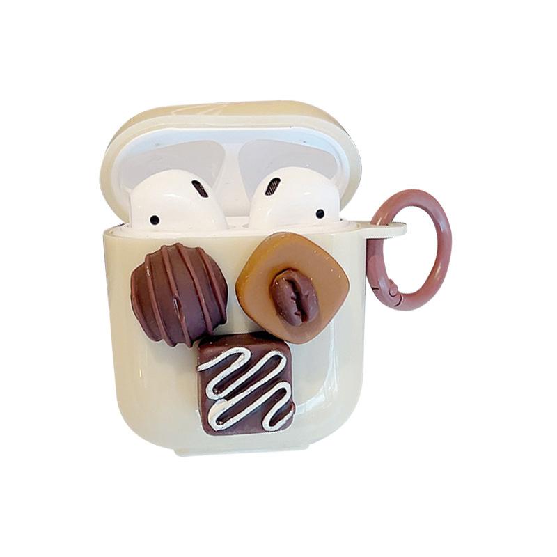 Suitable For Airpodspro2 Earphone Cover Suitable For Apple 3/4 Generation Airpods Protective Case Chocolate Buckle