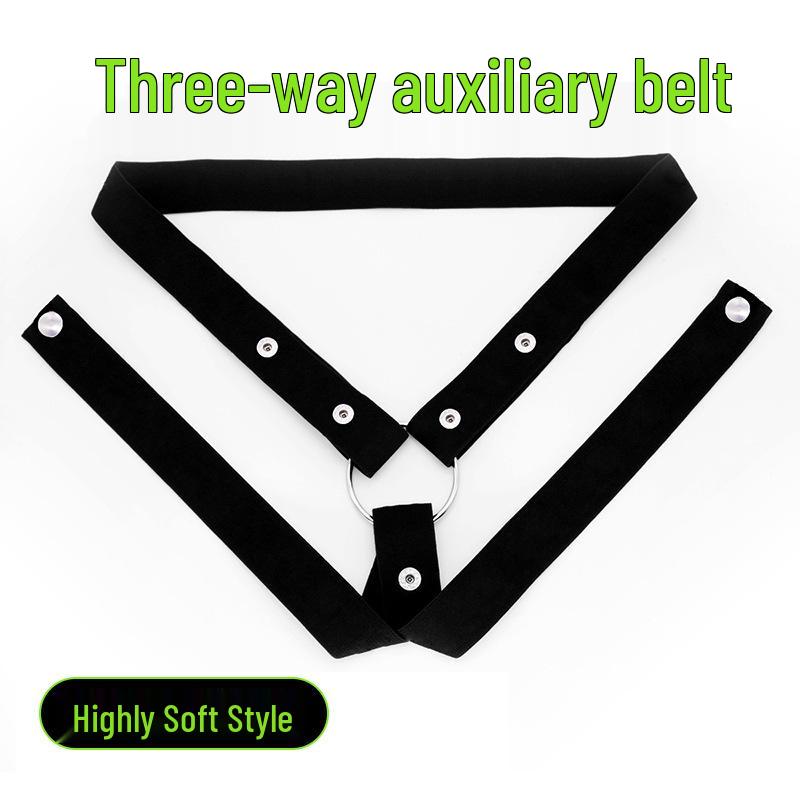 Elastic Adjustable Men's Chastity Strap with Three-Way Binding and Waist Belt