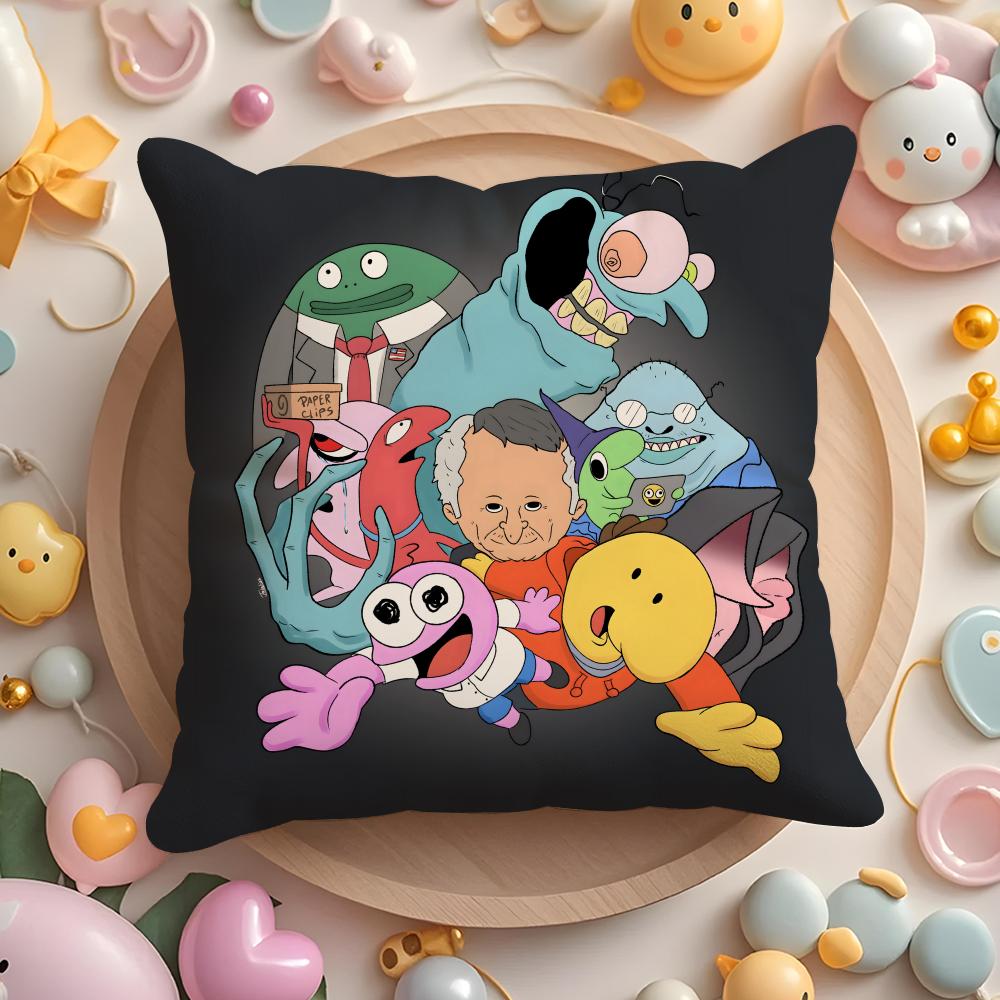 S-Smiling cartoon F-Friends Cushion Cover Home & Car Multi-Scene Pillow Cover - Reversible, Soft & Durable for Daily Use
