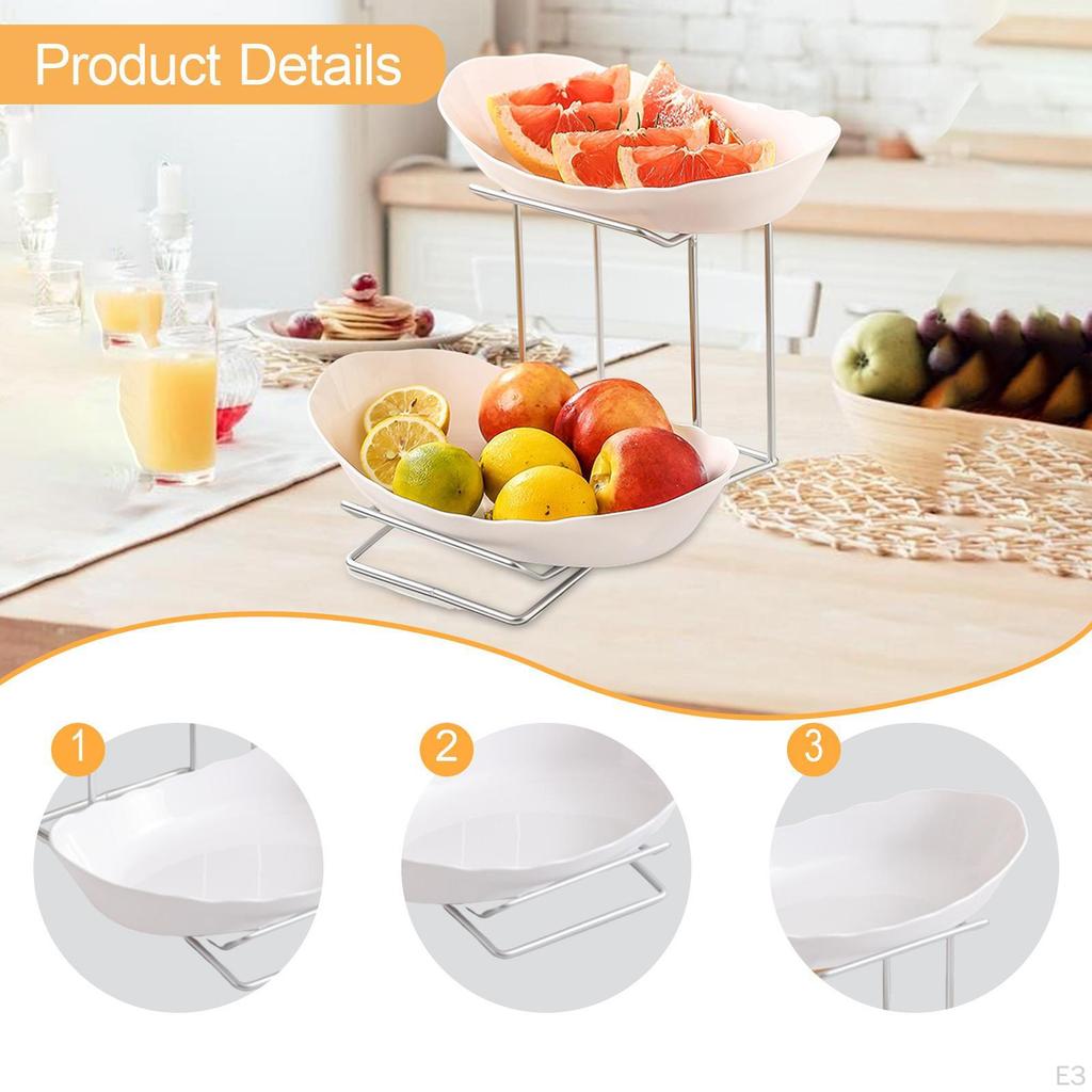 Countertop Multi-Layer Fruit Basket with Metal Support for Candy and Nuts