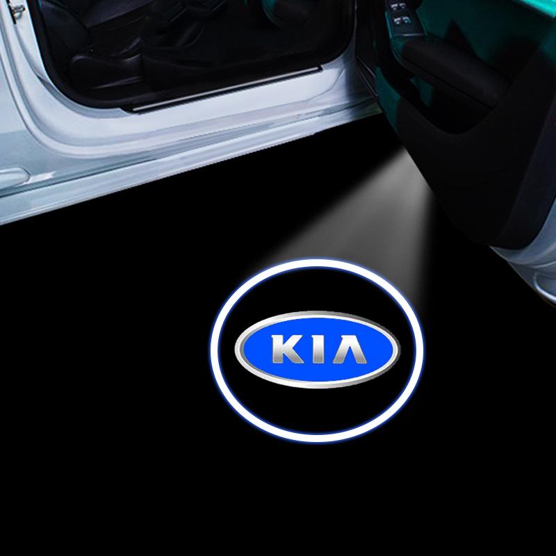 2Pcs Fashion Car Door Emblem Light LED Welcome Lamp Wireless Laser Projector For KIA K5 K9 Sorento Ceed Sportage Carnival Stinger Forte Niro Cadenza