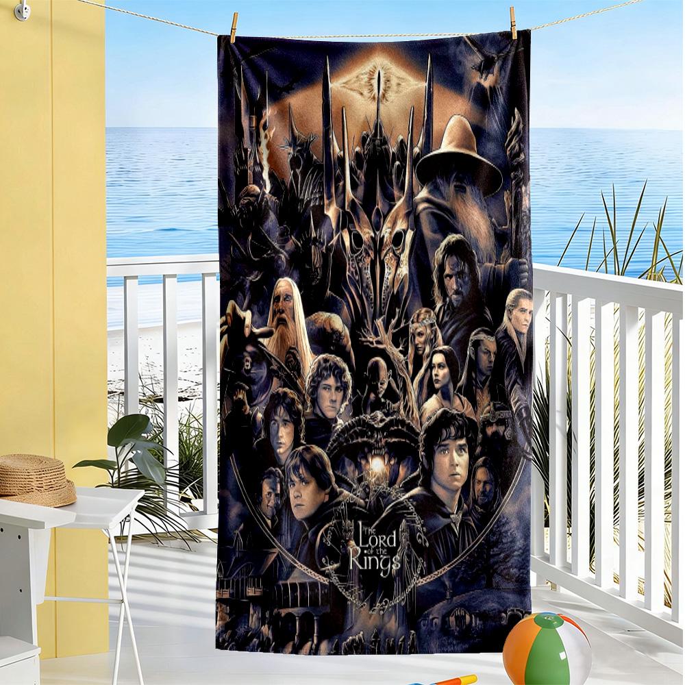 Lord Rings Beach Towel High Absorbency Quick-Dry Comfortable Lightweight Perfect for Traveling Yoga Camping and Swimming