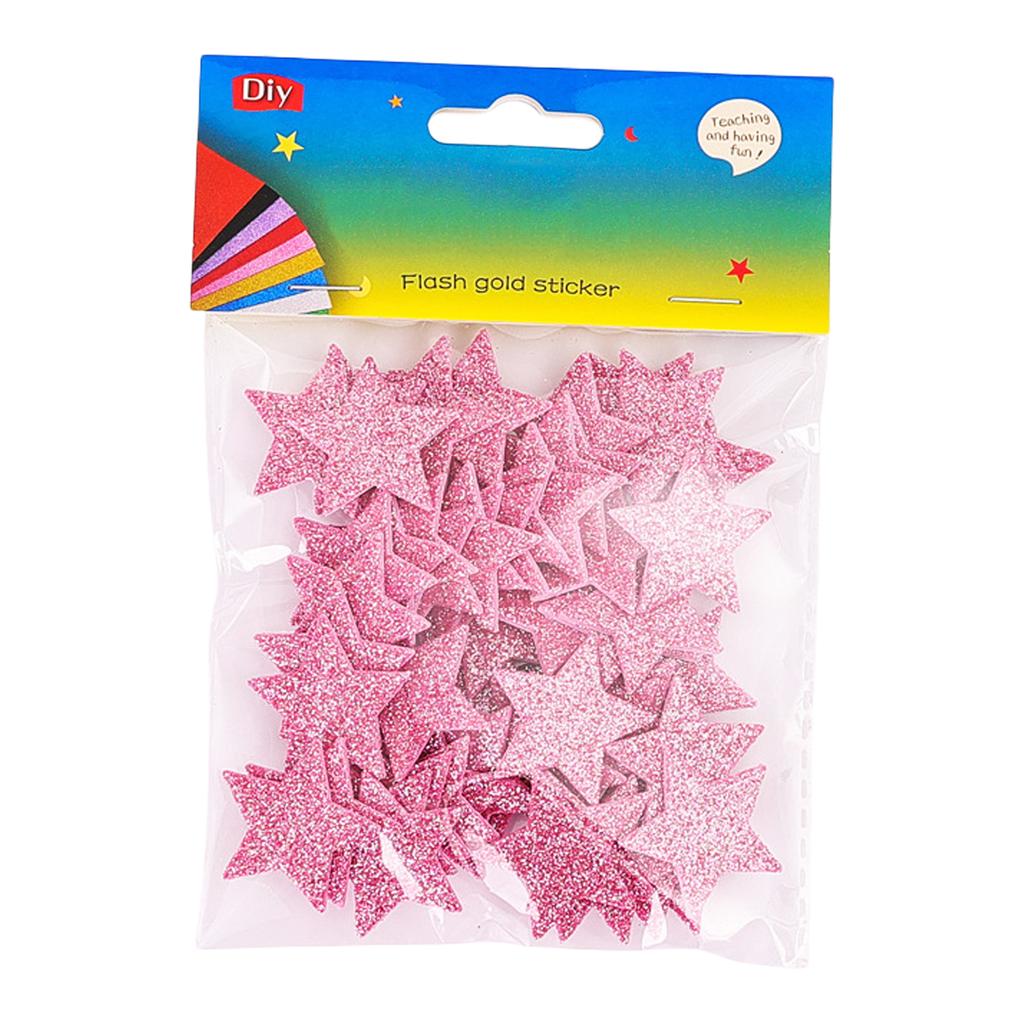 60Pieces Glittering Star Sticker Adhesive Foam Sticker Kids Reward Sticker for Card Making Scrapbooking Wall Decoration