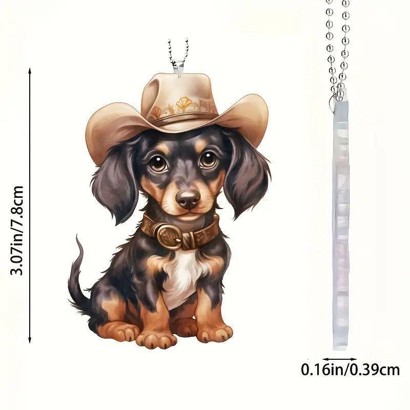

Очаровательный акриловый 2D кулон в виде собаки, декоративный подвесной талисман для автомобиля для дома, брелок и