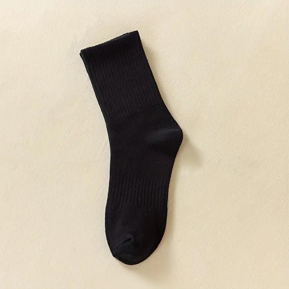 4/6 Pairs Solid Colour Socks Black White Multiple Style Soft Breathable Sports Ankle Men's Women's Summer Autumn Business Socks