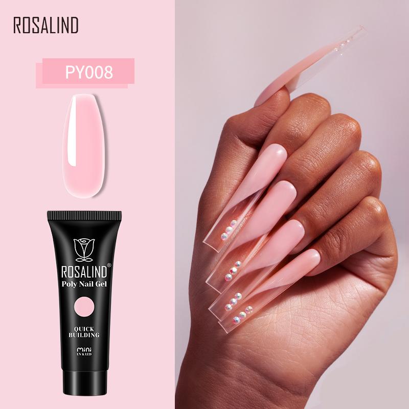 ROSALIND 10ml Poly UV Nail Gel Clear Nude White Quick Building Gel Nail Polish For Acrylic Nails Long Nail Extend Art Design
