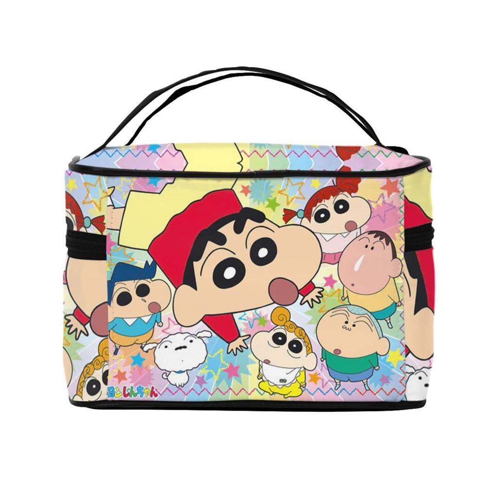 [JMI] Crayon Shin-chan Kosmetiktasche, Stilvolle Kosmetiktasche, Tragbar, Funktional, Großes Fassungsvermögen, Wasserdicht, Kleiner Organizer, Leicht, Perfekt